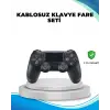 Kablosuz PS4 Oyun Kolu Çift Motor Titreşimli Uzun Bataryalı