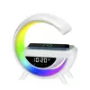Kablosuz Şarjlı LED Işıklı Masa Saati Bluetooth Hoparlör Alarm Fonksiyonlu