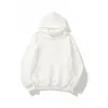 Kadın Kapüşonlu Kanguru Cepli 3 İplik Pamuklu Düz Hoodie Sweatshirt - Beyaz