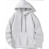 Kadın Kapüşonlu Kanguru Cepli 3 İplik Pamuklu Oversize Hoodie Sweatshirt -  Gri