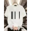Kadın Kısa Kol Yazlık Tişört Bisiklet Yaka Baskılı Oversize T-Shirt - Beyaz