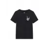 Kadın Baskılı T-Shirt Kısa Kol Bisiklet Yaka Oversize Rahat Kalıp Tişört - Siyah