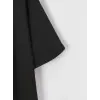 Kadın Tişört Shut Up Baskılı Kısa Kol Bisiklet Yaka T-Shirt - Siyah