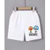 Kadın Beli Lastikli Baskılı Mini Şort - Beyaz