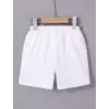 Kadın Beli Lastikli Baskılı Mini Şort - Beyaz