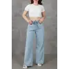 Kadın Beli Lastikli Rahat Kesim Kot Pantolon