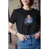 Kadın Kısa Kol Yazlık Tişört Bisiklet Yaka ATATÜRK Baskılı T-Shirt - Siyah