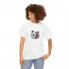 Kadın Bisiklet Yaka Baskılı  Kısa kol T-Shirt - Beyaz