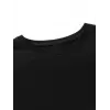 Kadın Tişört Bisiklet yaka kısa kol Eğlenceli Karikatür T-shirt - Siyah