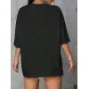 Kadın Brooklyn Baskılı Tişört Kısa Kol Bisiklet Yaka Oversize T-Shirt - Siyah