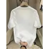 Kadın Kısa Kol Yazlık Tişört Bisiklet Yaka Baskılı Oversize T-Shirt - Beyaz