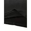 Kadın Tişört fiyonk baskılı Bisiklet yaka yazlık Kısa Kol oversize t-shirt - Siyah