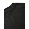 Kadın Tişört fiyonk baskılı Bisiklet yaka yazlık Kısa Kol oversize t-shirt - Siyah