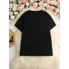 Kadın T-Shirt Hi I dont care. Thanks. Baskılı Bisiklet yaka Tişört - Siyah