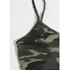 Kadın Kamuflaj Desenli Askılı Crop Top ve Şortlu Gecelik Takım H110440