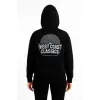 Kadın Oversize Kapüşonlu Cepli Baskılı 3 İplik Pamuklu Hoodie Sweatshirt - Siyah