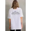Kadın T-Shirt Nihilist Penguen Baskılı Bisiklet Yaka Kısa kol yazlık Tişört - Beyaz