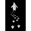 Kadın T-Shirt Penguen Baskılı Bisiklet Yaka Kısa kol yazlık Tişört - Siyah