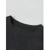 Kadın T-Shirt Ördek Baskılı Bisiklet Yakalı Kısa kol Tişört - Siyah