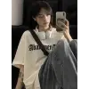 Kadın Tişört Örümcek Baskılı Bisiklet Yaka T-shirt - Beyaz