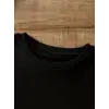 Kadın Tişört Ayı Baskılı Bisiklet Yaka Yazlık Kısa Kol T-shirt - Siyah
