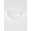 Kadın Kısa Kol Yazlık Tişört Bisiklet Yaka Baskılı Oversize T-Shirt - Beyaz