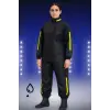 Kadın Premium Motorcu Kurye Yağmurluk Takım Su Geçirmez PVC Reflektörlü Siyah