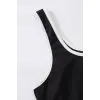 Kadın Siyah Askılı Crop Top ve Şortlu Gecelik Takım H110560
