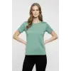 Kadın T-Shirt Bisiklet Yaka Slim Fit Likralı Tişört Yazlık Basic Body - Mint Yeşili