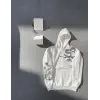 Kadın Oversize Kapüşonlu Kanguru Cepli Baskılı 3 İplik Pamuklu Sweatshirt Hoodie -   Beyaz