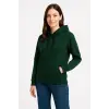 Kadın 3 İplik Pamuklu Kapüşonlu Kanguru Cepli Sweatshirt hoodie - Haki