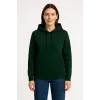 Kadın 3 İplik Pamuklu Kapüşonlu Kanguru Cepli Sweatshirt hoodie - Haki