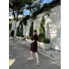 Kadın Yakalı Gömlek Kemerli Şortlu Alt-Üst Takım - Bordo