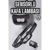 Kafa Lambası Kamp Lambası Sensörlü Şarjlı Ayarlanabilir