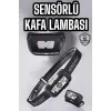 Kafa Lambası Kamp Lambası Sensörlü Şarjlı Ayarlanabilir