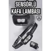 Kafa Lambası Kamp Lambası Sensörlü Şarjlı Ayarlanabilir