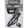 Kafa Lambası Kamp Lambası Sensörlü Şarjlı Ayarlanabilir