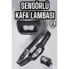 Kafa Lambası Kamp Lambası Sensörlü Şarjlı Ayarlanabilir
