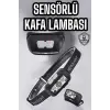 Kafa Lambası Kamp Lambası Sensörlü Şarjlı Ayarlanabilir