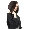 Kahkülsüz Düz Kısa Fiber Sen Peruk / Koyu Kahve