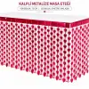 Kalpli Metalize Masa Eteği Kırmızı 75x300 cm