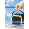 Karaoke Kablosuz Hoparlör Mikrofonlu Rgb Işıklı Bluetooth Spe Tf Kart/usb Siyah