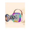 Karaoke Kablosuz Hoparlör Mikrofonlu Rgb Işıklı Bluetooth Speaker Tf Kart/usb Siyah
