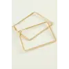 Kare Halka Küpe 4 cm