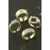 Karışık Lüks Zirkon Taşlı Çelik Yüzük 1 Adet