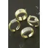 Karışık Lüks Zirkon Taşlı Çelik Yüzük 1 Adet