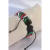Karışık Renk İpli Deri Erkek Bileklik 5886