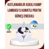 Katlanabilir Güneş Enerjili LED Kamp Lambası USB Şarjlı