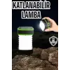 Katlanabilir Kamp Lambası Solar Fener Görünümlü 3 Kademeli Şarjlı