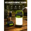 Katlanabilir Kamp Lambası Solar Fener Görünümlü 3 Kademeli Şarjlı
